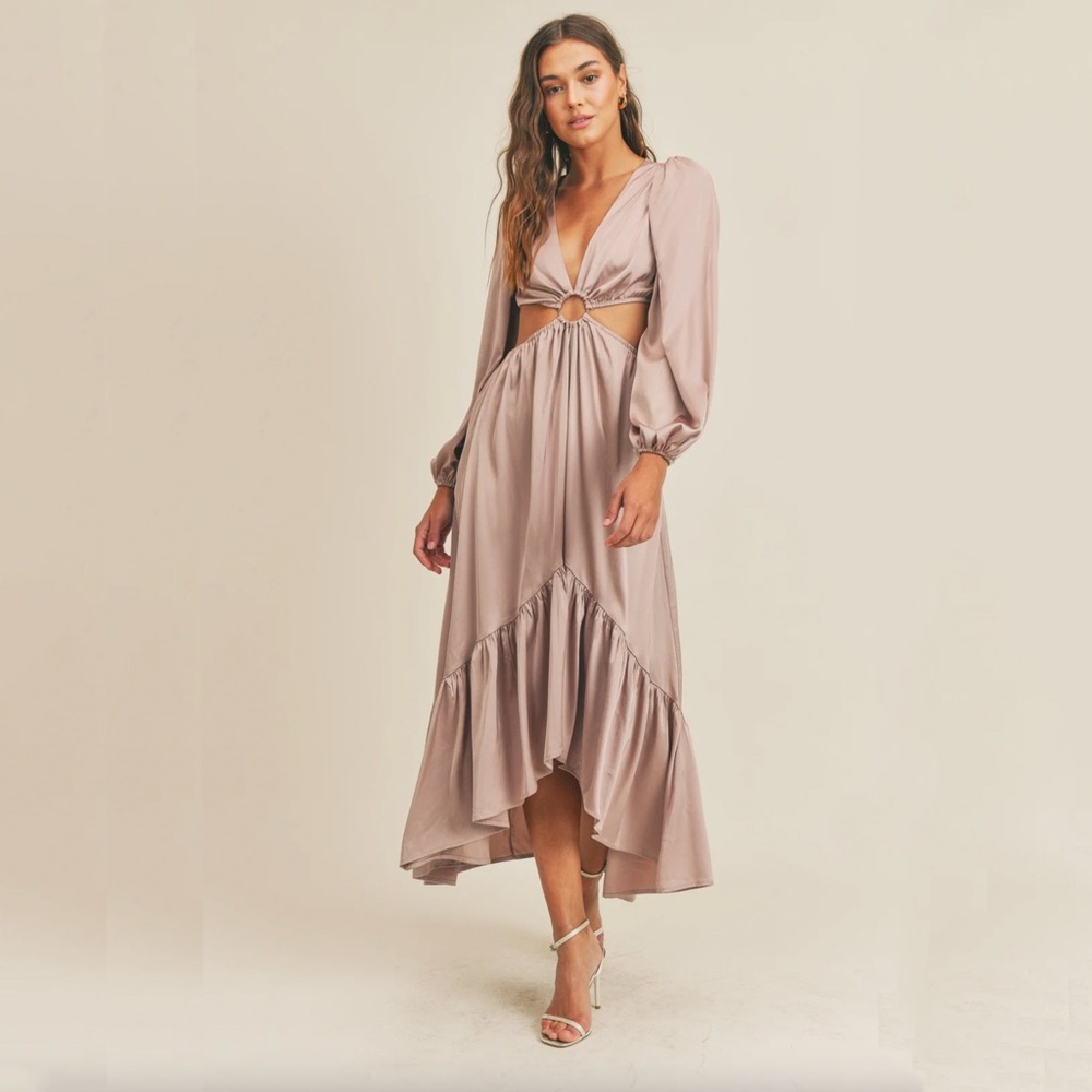 MABLE satin cut out maxi dress - size M